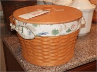 Longaberger sewing basket with divided interior