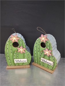 (2) Cactus Birdhouses