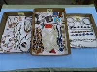 (3) Flats - Costume Jewelry plus Vintage Bracelets