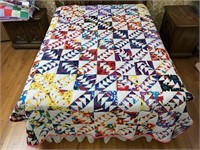 Handmade Quilt #72 Triangle Lattice Pattern