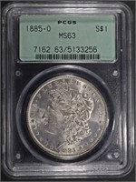1885-O MORGAN DOLLAR PCGS MS63, OGH