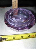 Vintage Purple Crystal Ashtray