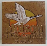 MOLSON BEER & ALE ON TIN COPPER VINTAGE SIGN 13"