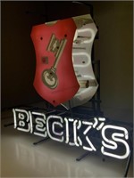 Becks Neon Advertising Sign 22x18 Tested Working