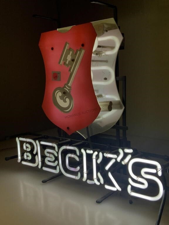 Becks Neon Advertising Sign 22x18 Tested Working