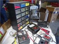 Assorted Electrical hardware and tester