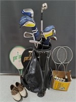 Golf Clubs, Golf Shoes, Bag & Balls
