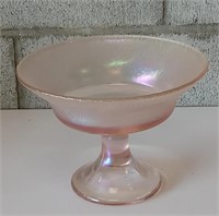 Vintage Pink Satin Glass Dish