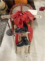 Decorative Antique Sled with Skates approx
