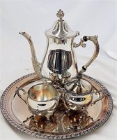 Vintage Silver Plate 4 piece Coffee Tea Set