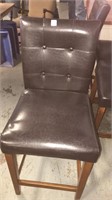 4 pub style nice brown vinyl wood chairs