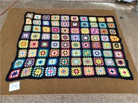 38" X 43" HANDEMADE WEAVED BABY BLANKET