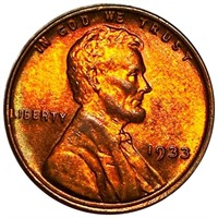 1933 Lincoln Wheat Penny UNC RED