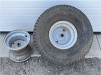 Lawnmower tire & extra rim - 20X10.00-8