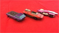 Three hot wheels redline toy cars, Deora, Peeping