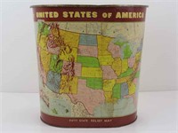 US Fifty State Relief Map Trash Can