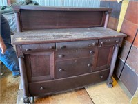 Antique Claw Foot Side Board/Buffet