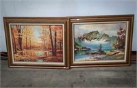 Landscape scenes in matching frames, measuring 31