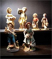 Vintage Homco porcelain figures, grapes farmer