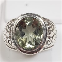 $240 S/Sil Green Amethyst Ring