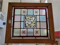Stained Glass Wood Framed Leaded Sun Catcher