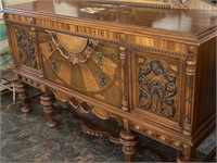 Highly Decorated Ornate Side Board Cabinet.