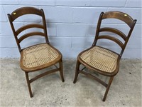 (2) Vtg. Cane Seat Side Chairs
