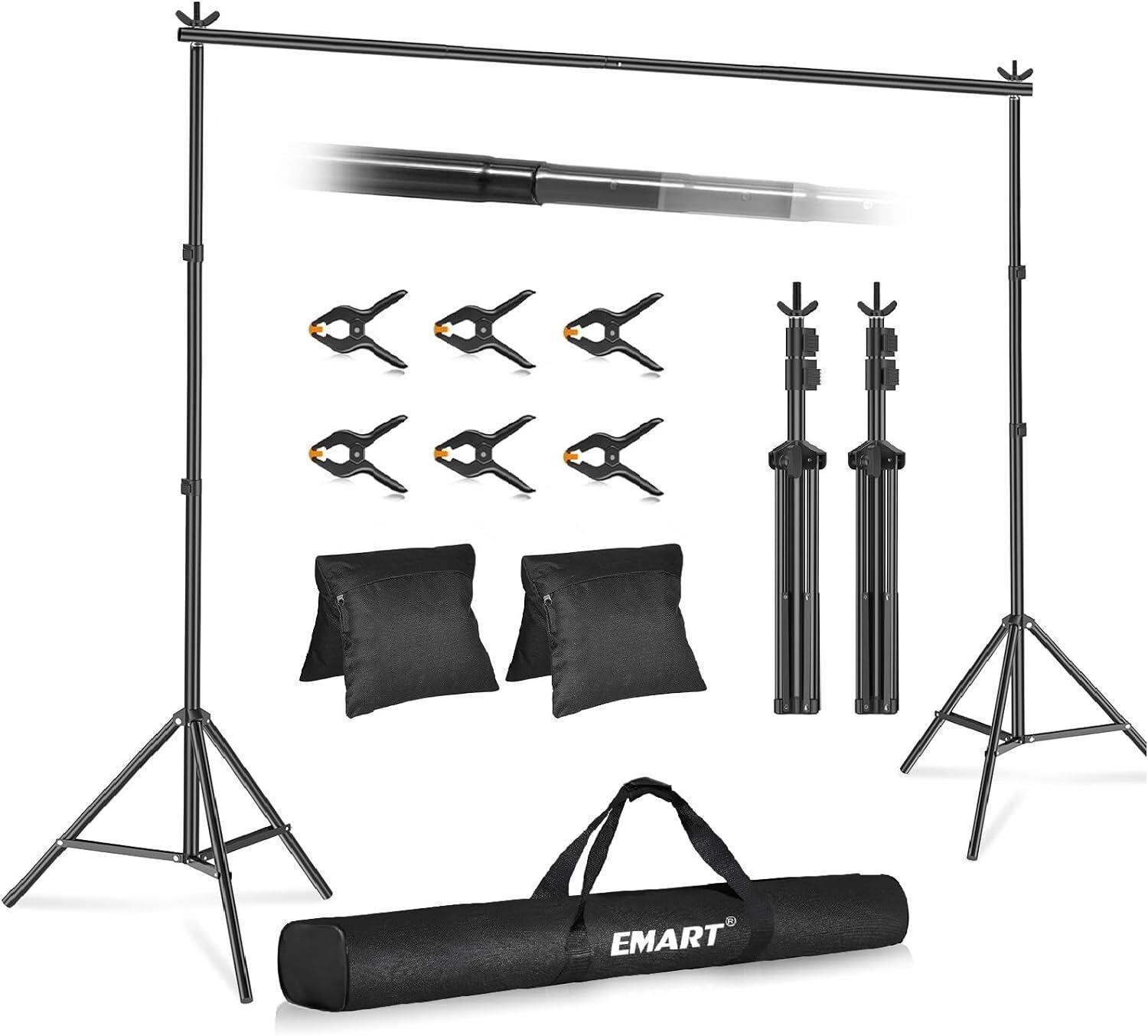 EMART Backdrop Stand 10x8.5ft Kit Black