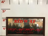 Red Wolf Mirrored Sign