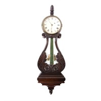 American Classical style mahogany banjo clock