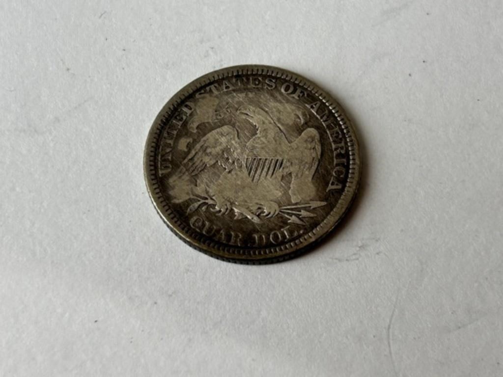 1874 Counter Stamped Seat Liberty Quarter