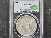1880 O Morgan Silver Dollar   PCGS MS 62