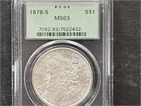 1878 S Morgan Silver Dollar    MS 63