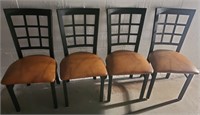 Set of 4 industrial chairs.