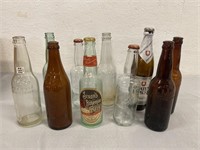 10  Vintage Glass Beer Bottles