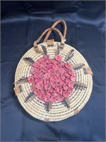 Wicker Floral Circle Bag/Purse Mexico