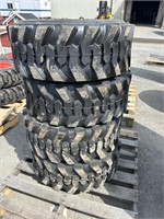 (4) 12-16.5 Skid Steer Tires 12 Ply