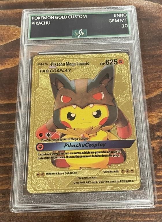 Pokémon Gold Custom Pikachu Card