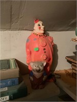 Vintage Chalkware Clown & Pig