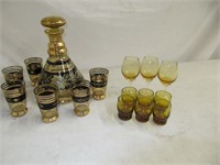 DECANTER SET & OTHER GLASSES