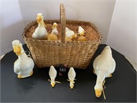 Ceramic Ducks with Basket