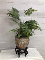 Oriental Style Porcelain Planter w/ Stand