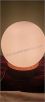 Matte Globe Lamp w Wood Base 10x8