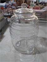 GLASS BEE HIVE SHAPED JAR W/ LID