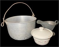 Vintage Aluminum Pot and Longaberger