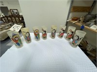 8-American Indian Bill Lores Drinking Glasses