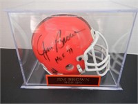 JIM BROWN SIGNED AUTO BROWNS MINI HELMET JSA COA