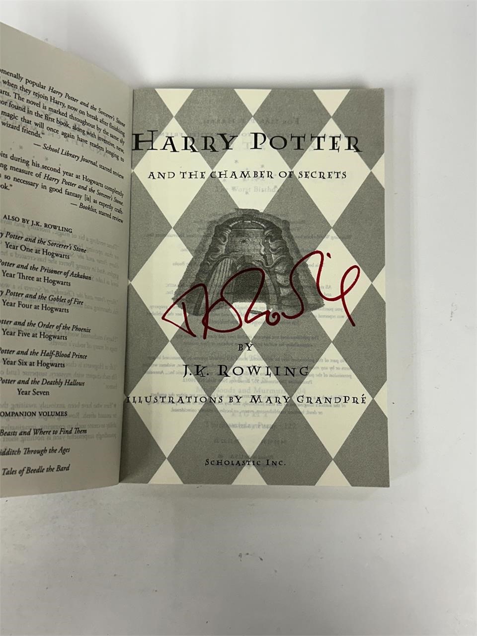 Autograph COA Harry Potter Book