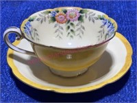 Old Noritake cup-saucer hand painted