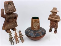 Vintage Terracotta Figures and Pot